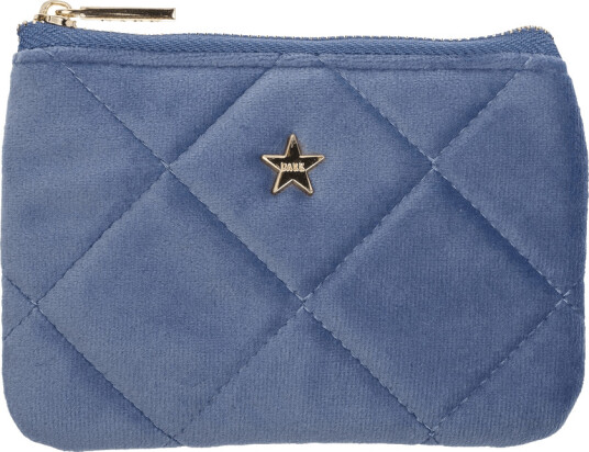DARK Velvet Quilted Mini Pouch Country Blue