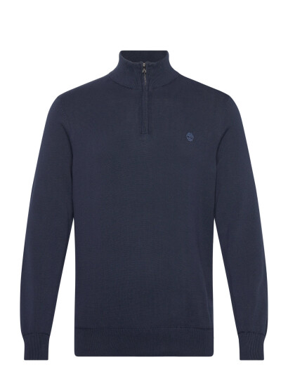 Timberland Cotton Yd 1/4 Zip Sweater - Navy - XXL