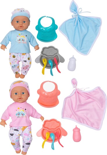 Micki Leksaker Babydockor Max & Mia 33 Cm Blue