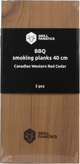 Grill Fanatics BBQ Smoking Plank 40cm 2 pcs Canadian Western Red Cedar