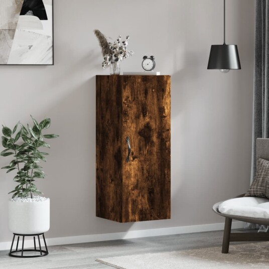  Veggskap røkt eik 34,5x34x90 cm konstruert tre 8721012115842