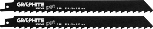 Graphite 56H043 Bajonettsagblad - 225x19mm, 3 TPI - 2 stk.