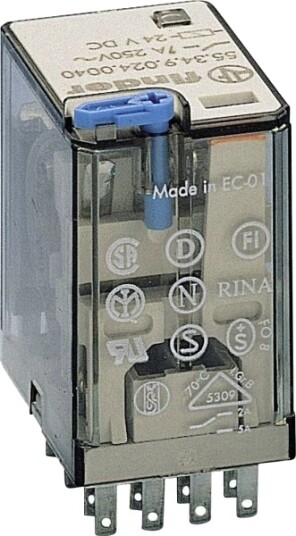 Finder Stikkrele 55.34.9.024.0070 24 V/Dc 7 A 4X Omkobler