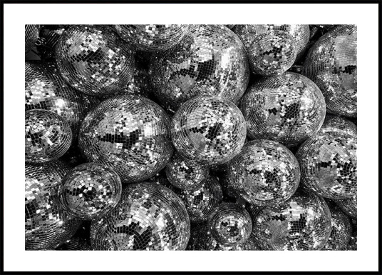 Disco Balls in Black and White Plakat Plakat / 50x70cm