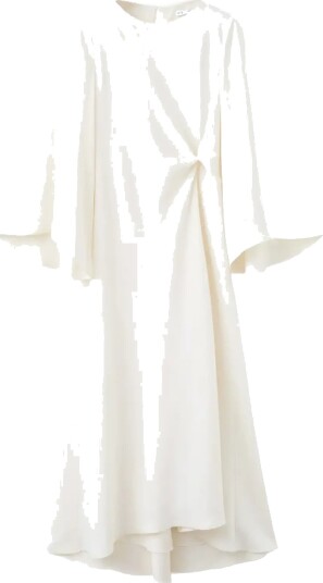 Mango Ruched Satin Dress Cream XS