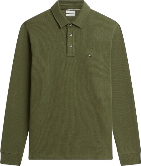 Tommy Hilfiger Ls Waffle Reg Polo Khaki green S