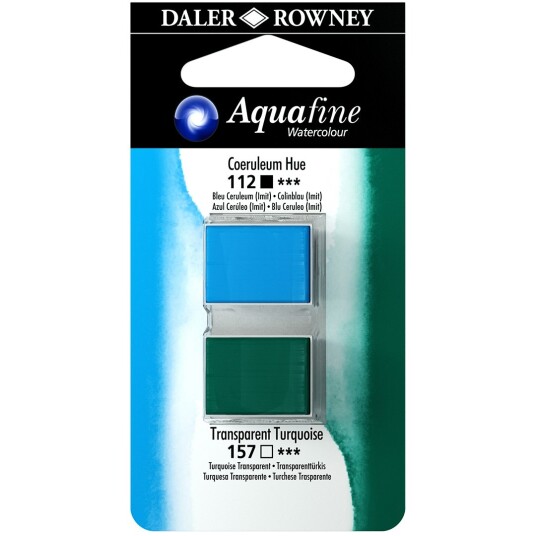 Aquafine Aquarelle Half pan Duo Coeruleum Hue/Transparent Turquo
