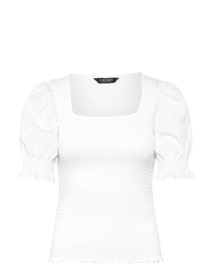 Lauren Ralph Lauren Refined Cotton Jrsy Knt Pullover White L