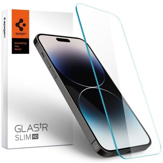 Spigen GLAS.tR Slim Herdet Skjermbeskytter for iPhone 14 Pro med Personvernfilter