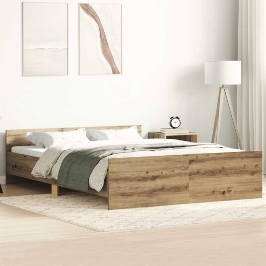 Sengeramme uten madrass artisan eik 140x190 cm konstruert tre 3328779