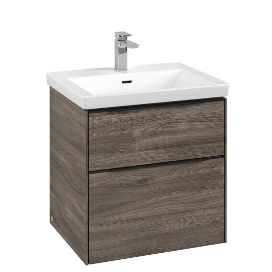 Villeroy & Boch Subway 3.0 Servantskap m/2 skuffer 572x576x478 mm Steingrå Eik Villeroy & Boch Subway 3.0 Servantskap m/2 skuffer 572x576x478 mm Steingrå Eik
