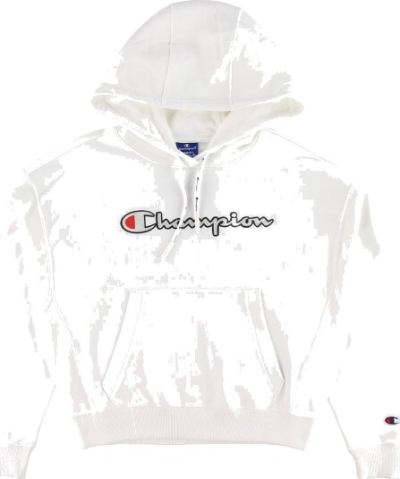 Champion Fashion Hettegenser Hvit m. Logo Champion 16 18 år 176 188 Hettegenser