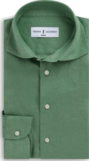 Ferner Jacobsen Regular linen shirt S grønn herre