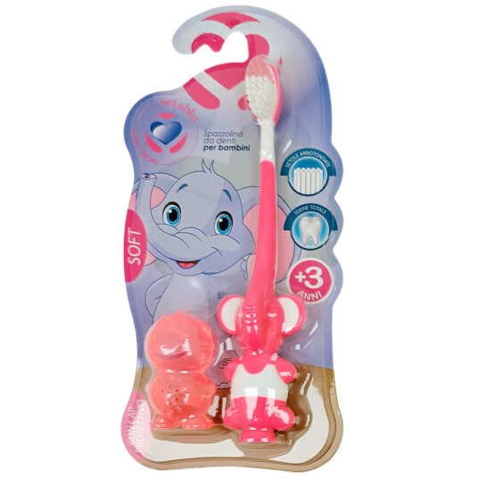 Barnetannbørste Setablu Elephant 3 år/+ PINK