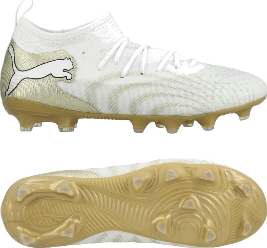 PUMA Future 9 Match Fg/ag White Gold PUMA White/metallisk Gull/PUMA Svart Barn størrelse 28 PUMA Future 9 Match Fg/ag White Gold PUMA White/metallisk Gull/PUMA Svart Barn størrelse 28
