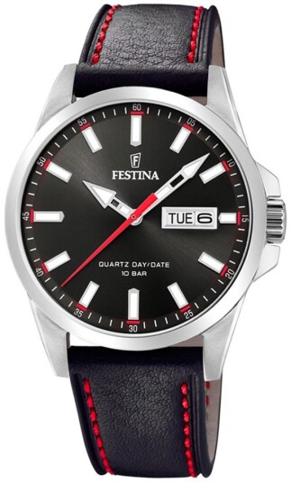 Festina Herreklokke F20358 4 Sort/Lær Ø41 mm Festina Herreklokke F20358 4 Sort/Lær Ø41 mm