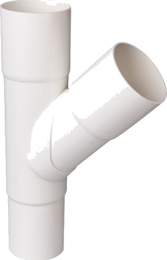 Plastmo grenrør Ø90x90mm 45° hvit white