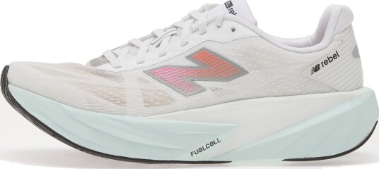 Joggesko New Balance FuelCell Rebel v5 White/ Pink Heat/ Glint Blue EUR 45