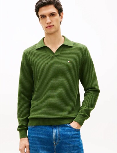 Tommy Hilfiger Seasonal Structure Ls Johnny   Green   M
