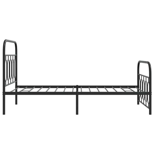 Sengeramme i metall med hode- og fotgavl svart 100x190 cm 8721102645990