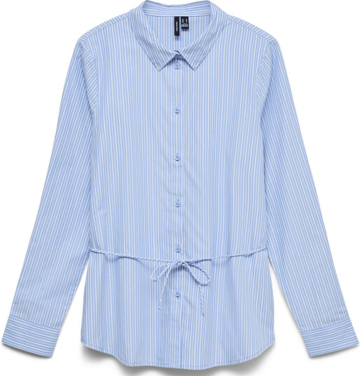 Vero Moda Vmelina Ls Tie Shirt Wvn - Blue - XL