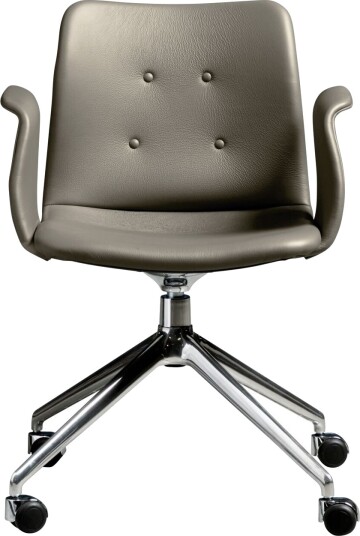 Sibast Furniture Bent Hansen Primum 4 stjerners Spisestol med Sving og Hjul Polert stål/Zenso 3 214