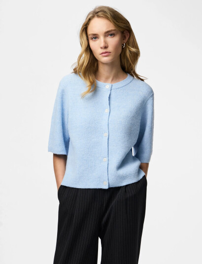 Pieces Pcsilly Ss O Neck Knit Cardigan Noos Bc Blue S Pieces Pcsilly Ss O Neck Knit Cardigan Noos Bc Blue S