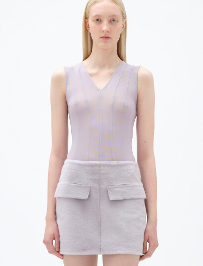 REMAIN Birger Christensen Bodysuit With Cutlines - Purple - 36 REMAIN Birger Christensen Bodysuit With Cutlines - Purple - 36