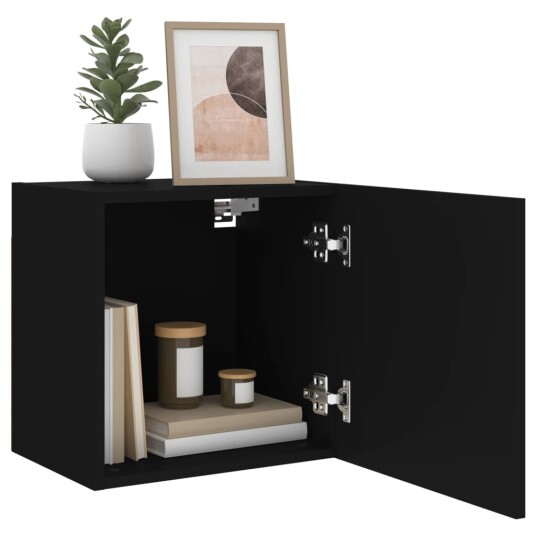  Vegghengte TV-benker 2 stk svart 40,5x30x40 cm konstruert tre 836899