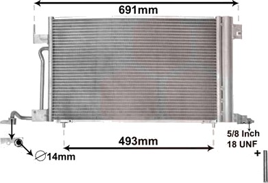 VAN WEZEL 40005186 Kondensator, klimaanlegg