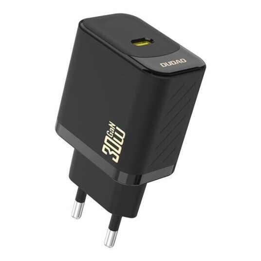 Dudao 30W PD GaN USB-C Vegglader - Svart Dudao 30W PD GaN USB-C Vegglader - Svart