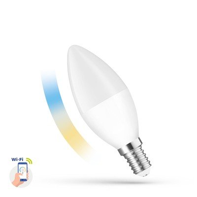 LED 5W Smart Home LED pære - Tuya/Smart Life, Google Home, Amazon Alexa kompatibel, C38, E14 - Dimbar : Dimbar, Kulør : Fra varm til kald LED 5W Smart Home LED pære - Tuya/Smart Life, Google Home, Amazon Alexa kompatibel, C38, E14 - Dimbar : Dimbar, Kulør : Fra varm til kald