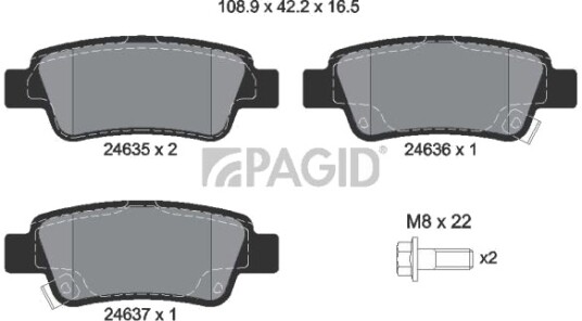 PAGID T1729N Bremseklosser PAGID T1729N Bremseklosser