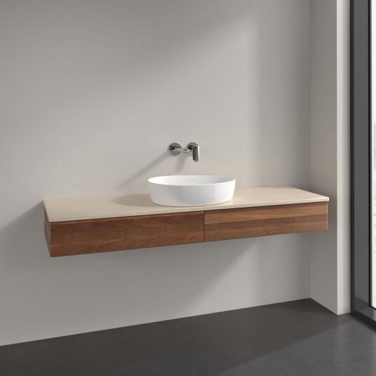 Villeroy & Boch Antao Servantskap med 2 skuffer 160x50x19 cm m/lys Valnøtt/Crème