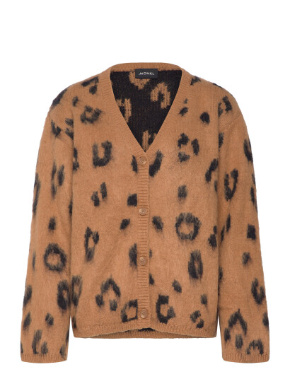 Monki Fluffy Knit Cardigan - Brown - XXS Monki Fluffy Knit Cardigan - Brown - XXS