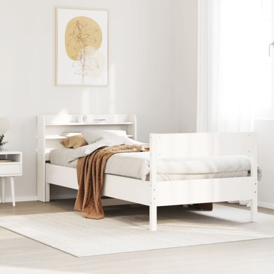 Sengeramme uten madrass hvit 90x190 cm heltre furu 3306949
