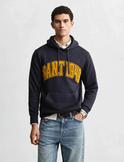 GANT Graphic Hoodie - Navy - L