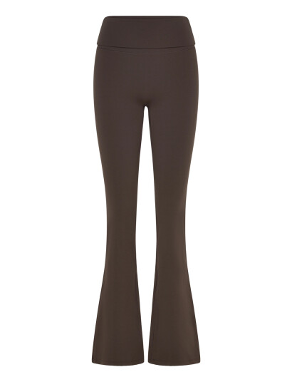 Weekday Folded Waist Flared Yoga Tights Brown XS