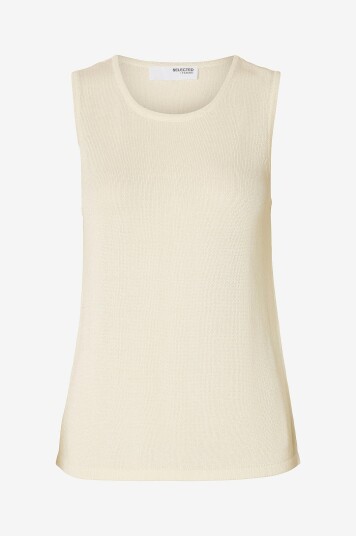 Selected FEMME - Topp slfMoon Sus SL Knit Top B - Beige