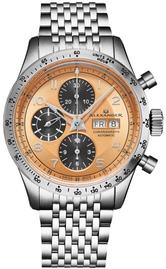 Alexander Herreklokke A450 LE Chronograph Rosegullfarget/Stål Ø42 mm Alexander Herreklokke A450 LE Chronograph Rosegullfarget/Stål Ø42 mm