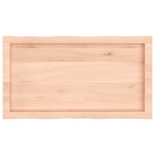  Bordplate 80x40x(2-6) cm ubehandlet heltre eik naturlig kant 363874