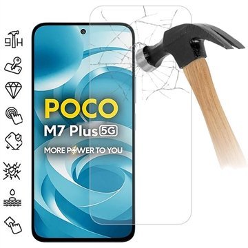 Xiaomi Poco M7 Plus Beskyttelsesglass 9H Case Friendly Gjennomsiktig
