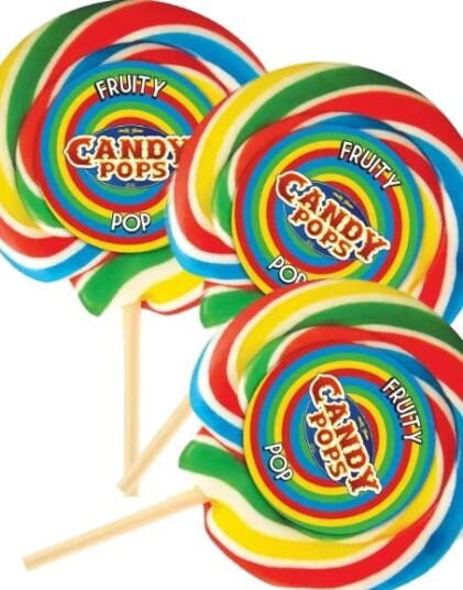 30 stk Fruity Pops   Store Håndlagde Kjærligheter på Pinne med Fruktsmaker 75 gram   Hel Eske 2250 gram