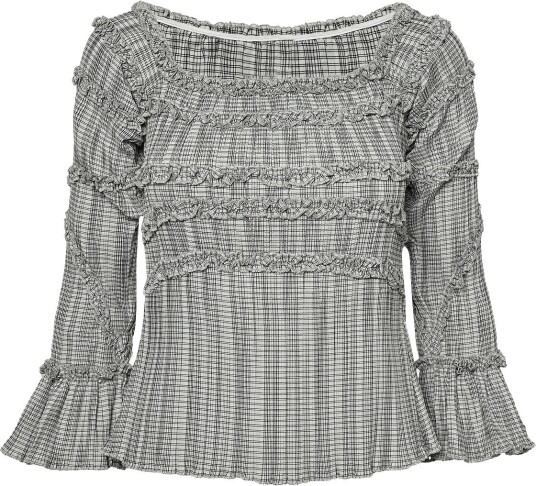 Laagam Petra Squared Textured Blouse   GREY   L/40