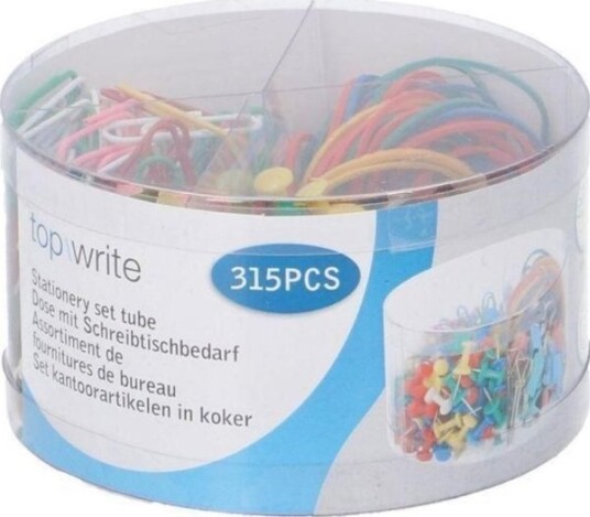 Topwrite - Kontortilbehør: Binders, Thumbsticks, Viskelær I En Praktisk Beholder På 315 Stk. Topwrite - Kontortilbehør: Binders, Thumbsticks, Viskelær I En Praktisk Beholder På 315 Stk.