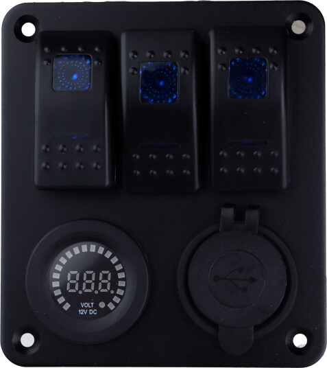 Osean Bryterpanel m/voltmeter og USB uttak Osean Bryterpanel m/voltmeter og USB uttak
