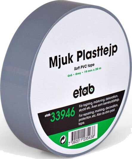 etab 33946 Plasttape myk, PVC, 20 m grå, 25 mm, Maskintilbehør & forbruk etab 33946 Plasttape myk, PVC, 20 m grå, 25 mm, Maskintilbehør & forbruk