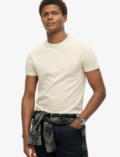 Superdry Essential Logo Emb Tee - Cream - L