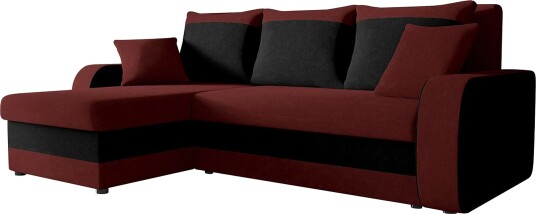 Alvared 3 seters Hjørnesovesofa Universal   Rød/Svart