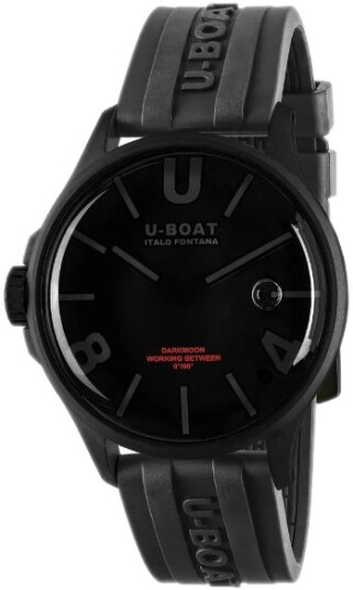 U Boat Herreklokke 9544 Darkmoon Sort/Gummi Ø44 mm